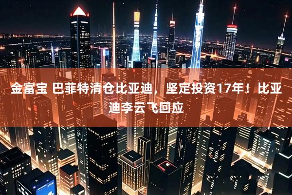 金富宝 巴菲特清仓比亚迪，坚定投资17年！比亚迪李云飞回应
