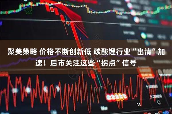 聚美策略 价格不断创新低 碳酸锂行业“出清”加速！后市关注这些“拐点”信号