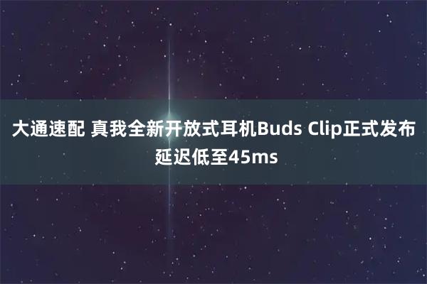 大通速配 真我全新开放式耳机Buds Clip正式发布 延迟低至45ms